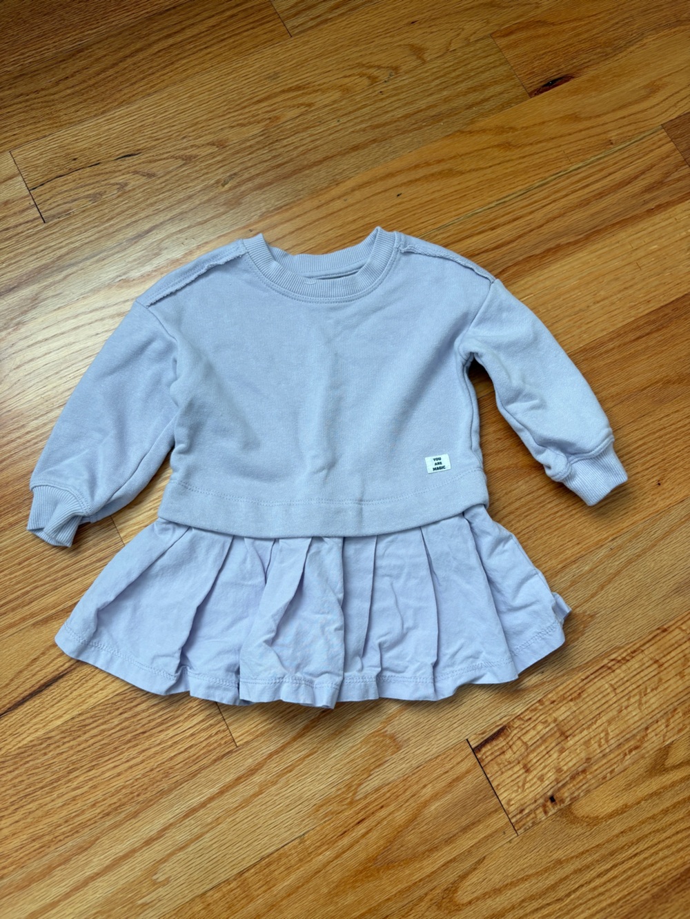 Girls' Lavender Sweatshirt Dress with Ruffle Skirt